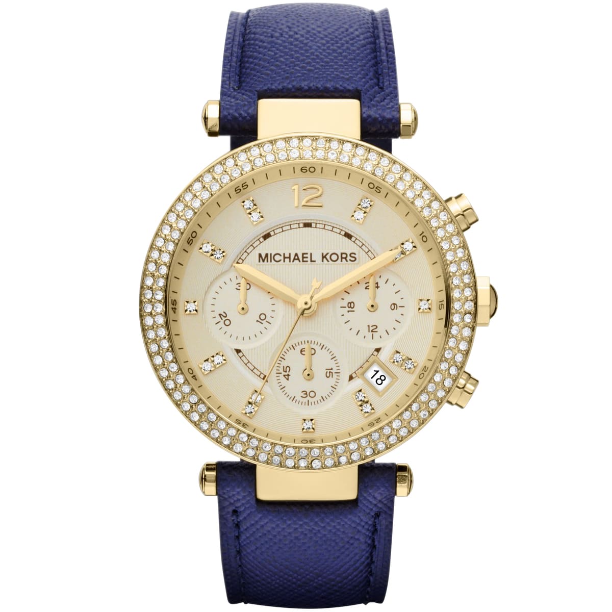 Michael kors leather sales band women's watch