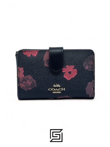 Coach Medium Corner Zip Wallet With Multi Floral Print