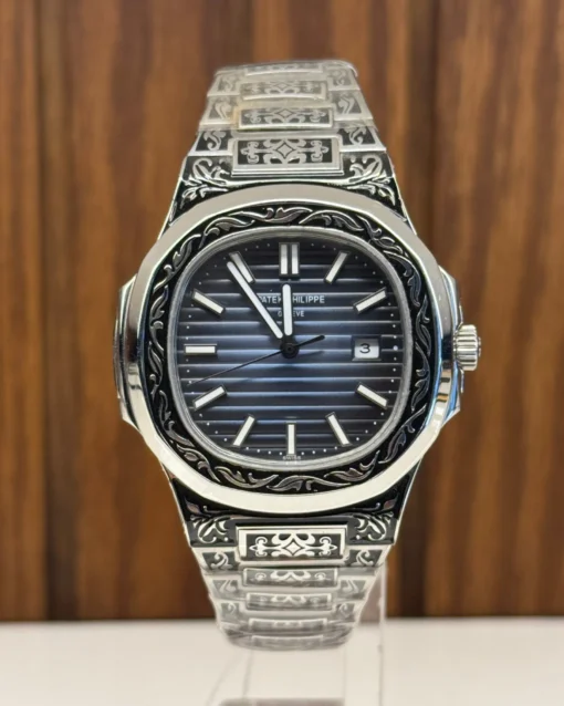 For men,Watches Patek Philippe watches PATEK NAUTILUS HANDMADE-M/H BLACK X BLUE Patek Philippe