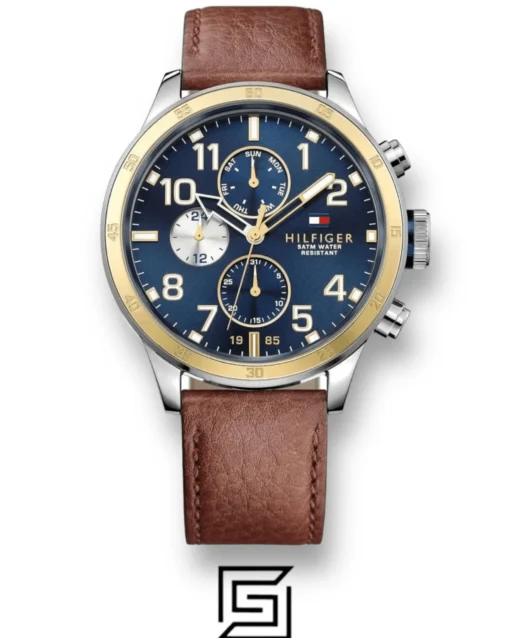 For men,Watches,For men,Original Watches Tommy Hilfiger watches Men's 1791137 Cool Sport Two-Tone Stainless Steel Watch with Leather Band Tommy Hilfiger