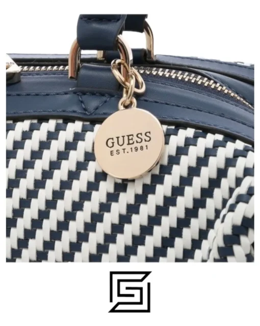 Bags,Leather,Women leather GUESS Hassie Soho Satchel Navy Multi VG839706 Guess