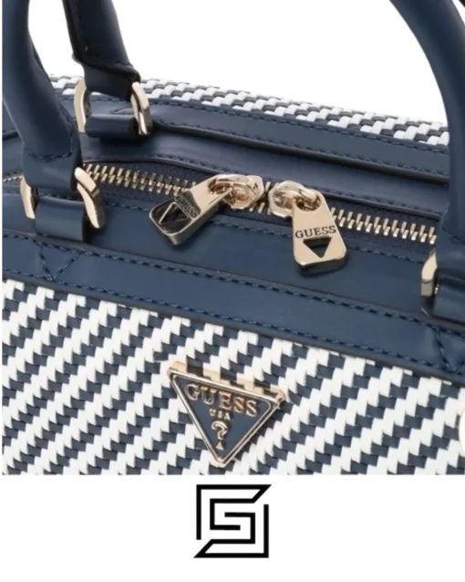 Bags,Leather,Women leather GUESS Hassie Soho Satchel Navy Multi VG839706 Guess