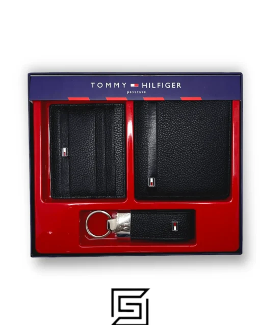 Leather,Wallets,For men Tommy Hilfiger wallets PASSCASE 3 PCS SOFT PATTERN ONE LINE/BLACK Tommy Hilfiger