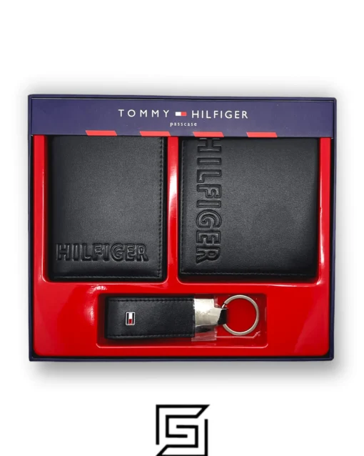 Leather,Wallets,For men Tommy Hilfiger wallets PASSCASE 3 PCS HILFIGER LOGO ON LEATHER/BLACK Tommy Hilfiger