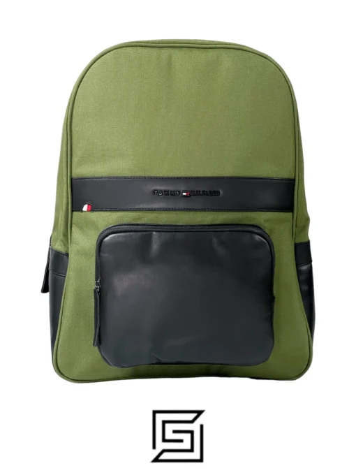 Bags,Leather,Men,Women leather TOMMY HILFIGER BACKPACK AM0AM10271 ARMY GREEN Tommy Hilfiger