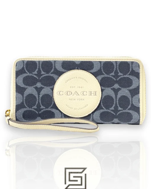 Leather,Wallets,For women wallets Coach Dempsey Large Phone Wallet in Signature Denim With Coach Patch Style No. C4581 Coach