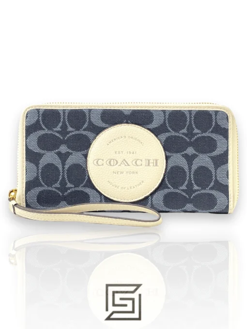 Leather,Wallets,For women wallets Coach Dempsey Large Phone Wallet in Signature Denim With Coach Patch Style No. C4581 Coach