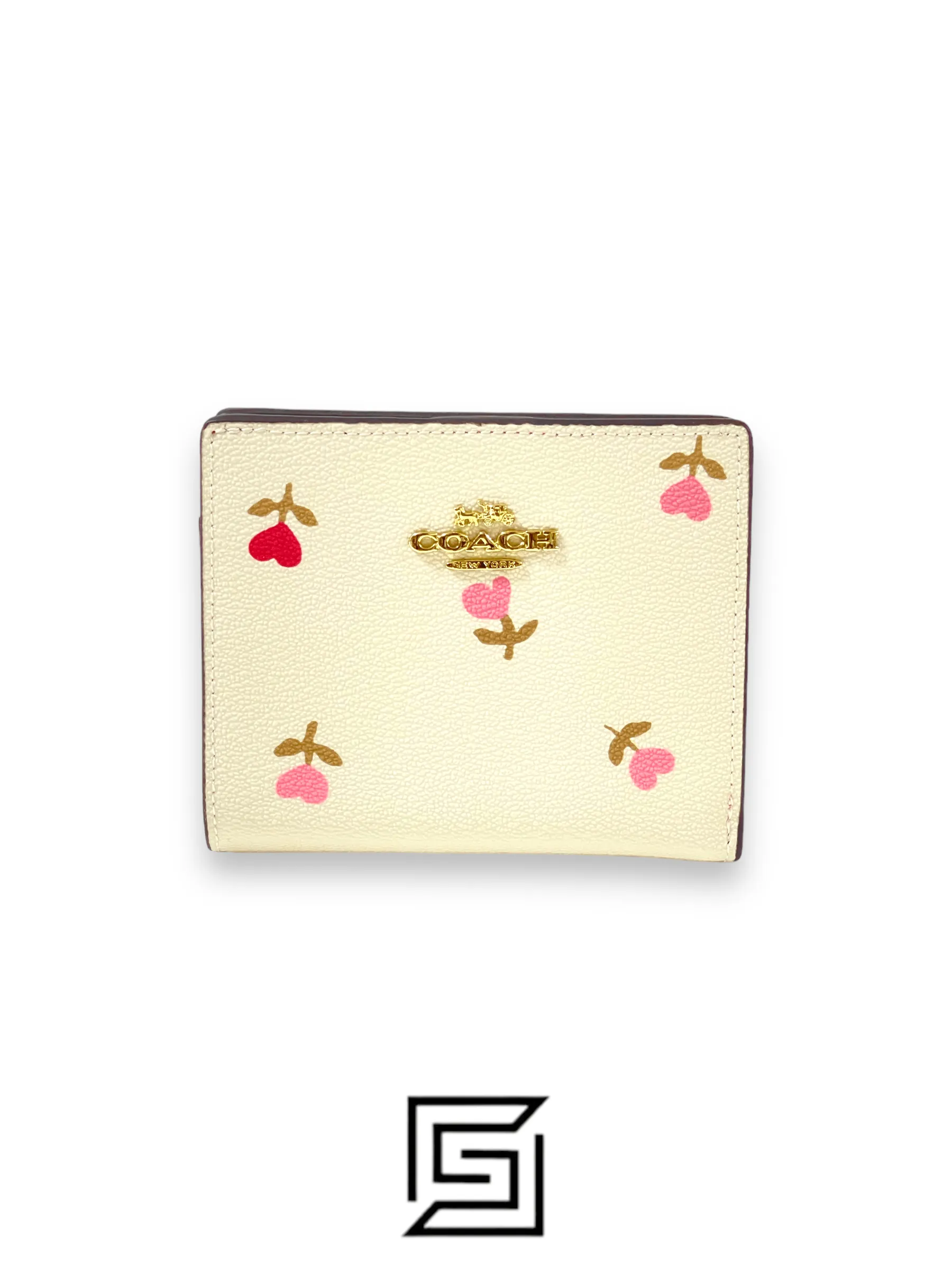 Leather,Wallets,Women Coach wallets Snap Wallet With Heart Floral Print C2868 Coach