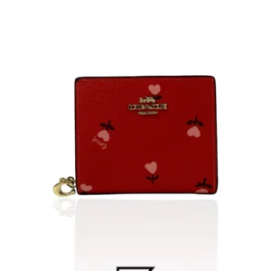 Leather,Wallets,Women Coach wallets Snap Wallet With Heart Floral Print C2868 Coach