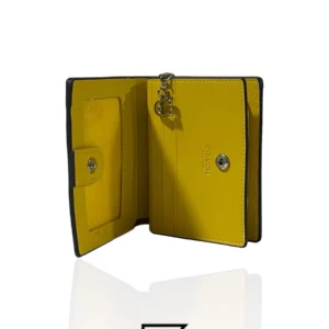 Leather,Wallets,Women Coach wallets Snap Wallet With Mystical Floral Print Yellow Style No. C8703 Coach