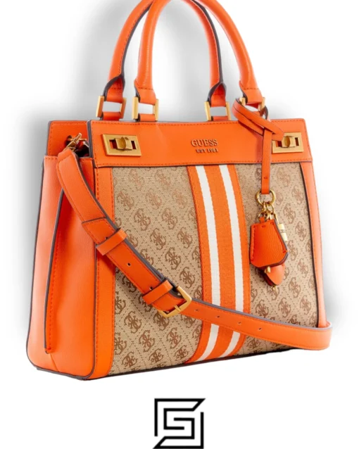 Bags,Leather leather GUESS Katey Luxury Satchel JB787026 Orange Guess