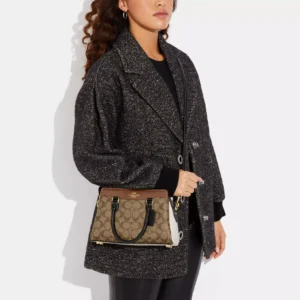 Bags,Leather,Women Coach leather Mini Darcie Carryall In Colorblock Signature Canvas CH287 Coach