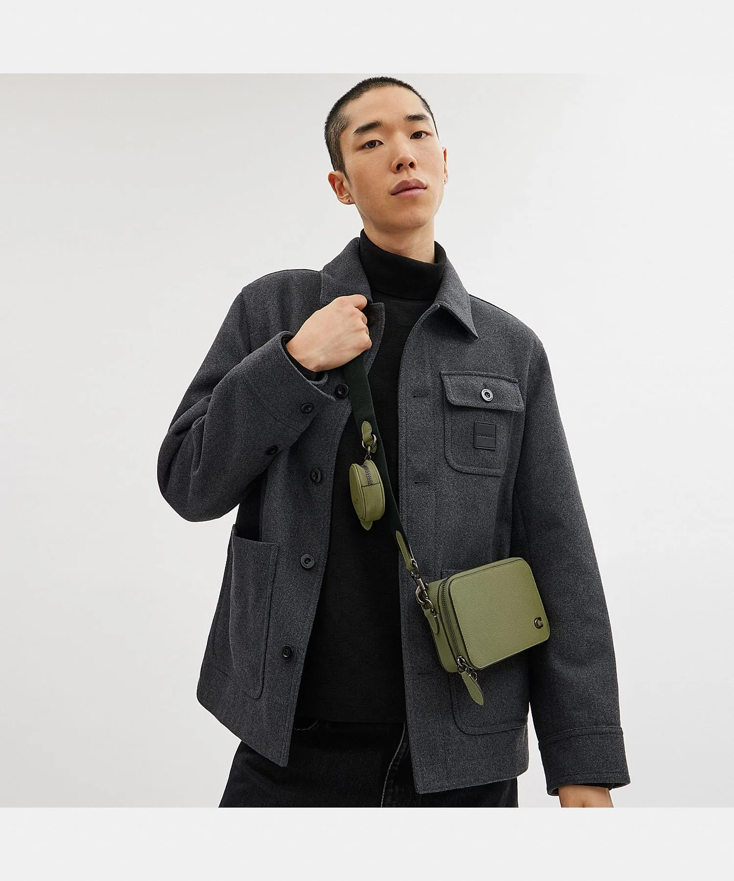 Bags,Leather,Women Coach leather Charter Slim Crossbody Green CC070 Coach