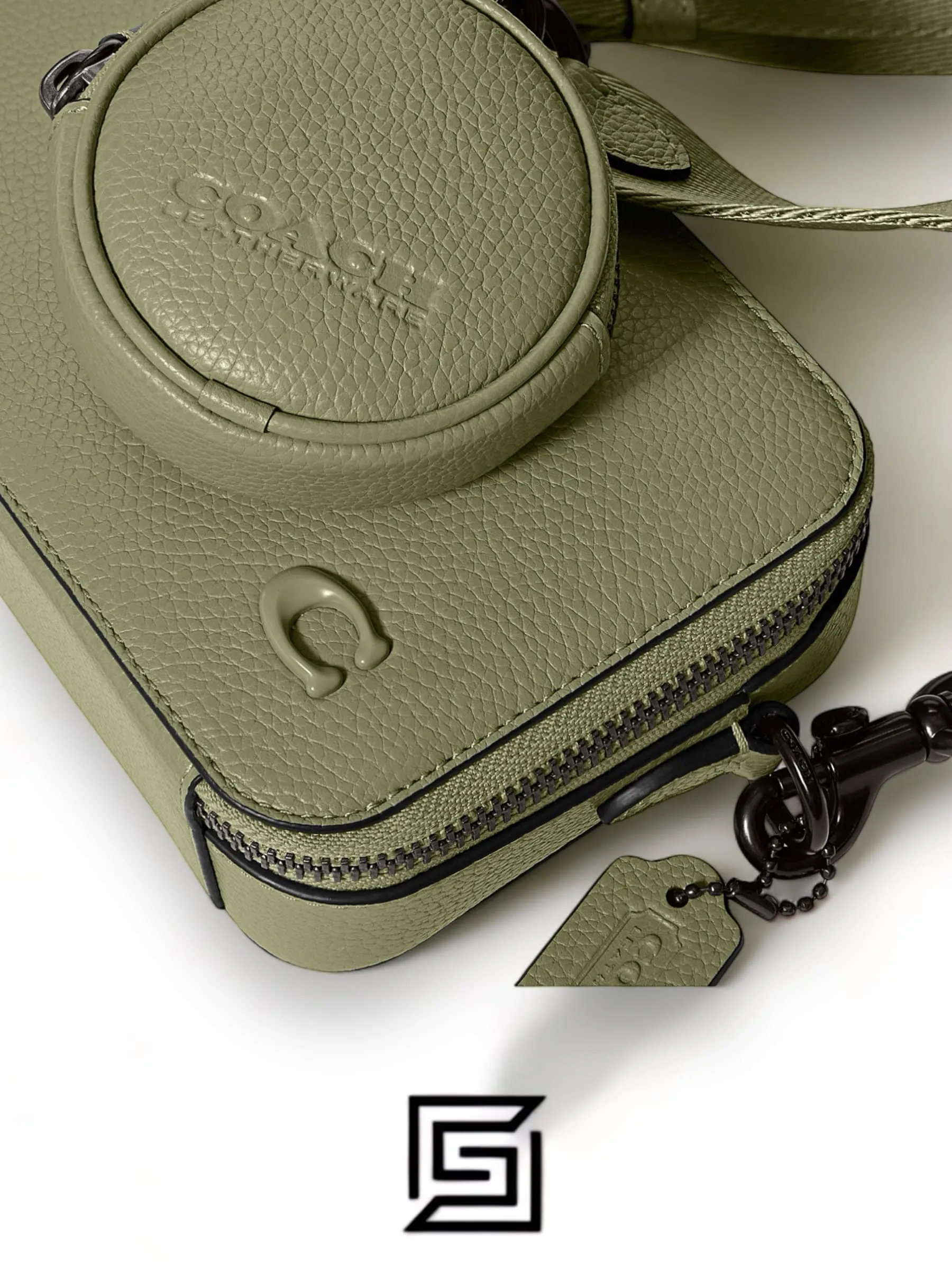 Bags,Leather,Women Coach leather Charter Slim Crossbody Green CC070 Coach