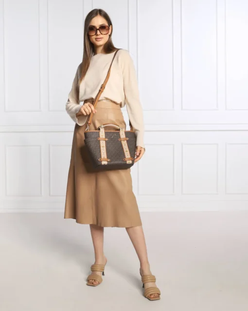 Bags,Leather leather Michael Kors Maeve Small Bag with Logos For Women Model 30T2G5VT1B Brown, Brown/Acorn Michael Kors