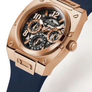 Men,Original Watches original-watches GUESS Mens Navy Rose Gold Tone Multi-function Watch GW0569G3 Guess