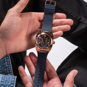 Men,Original Watches original-watches GUESS Mens Navy Rose Gold Tone Multi-function Watch GW0569G3 Guess
