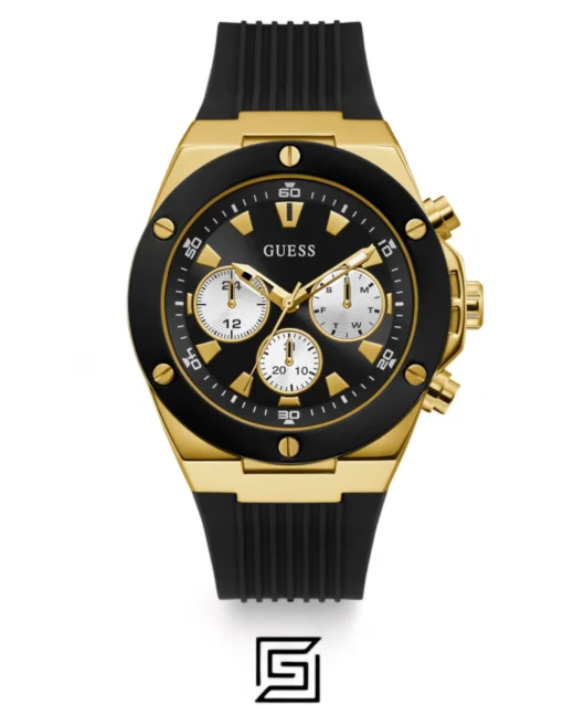 For men,Watches,For men,Original Watches watches GUESS Mens Black Gold Tone Multi-function Watch GW0057G1 Guess