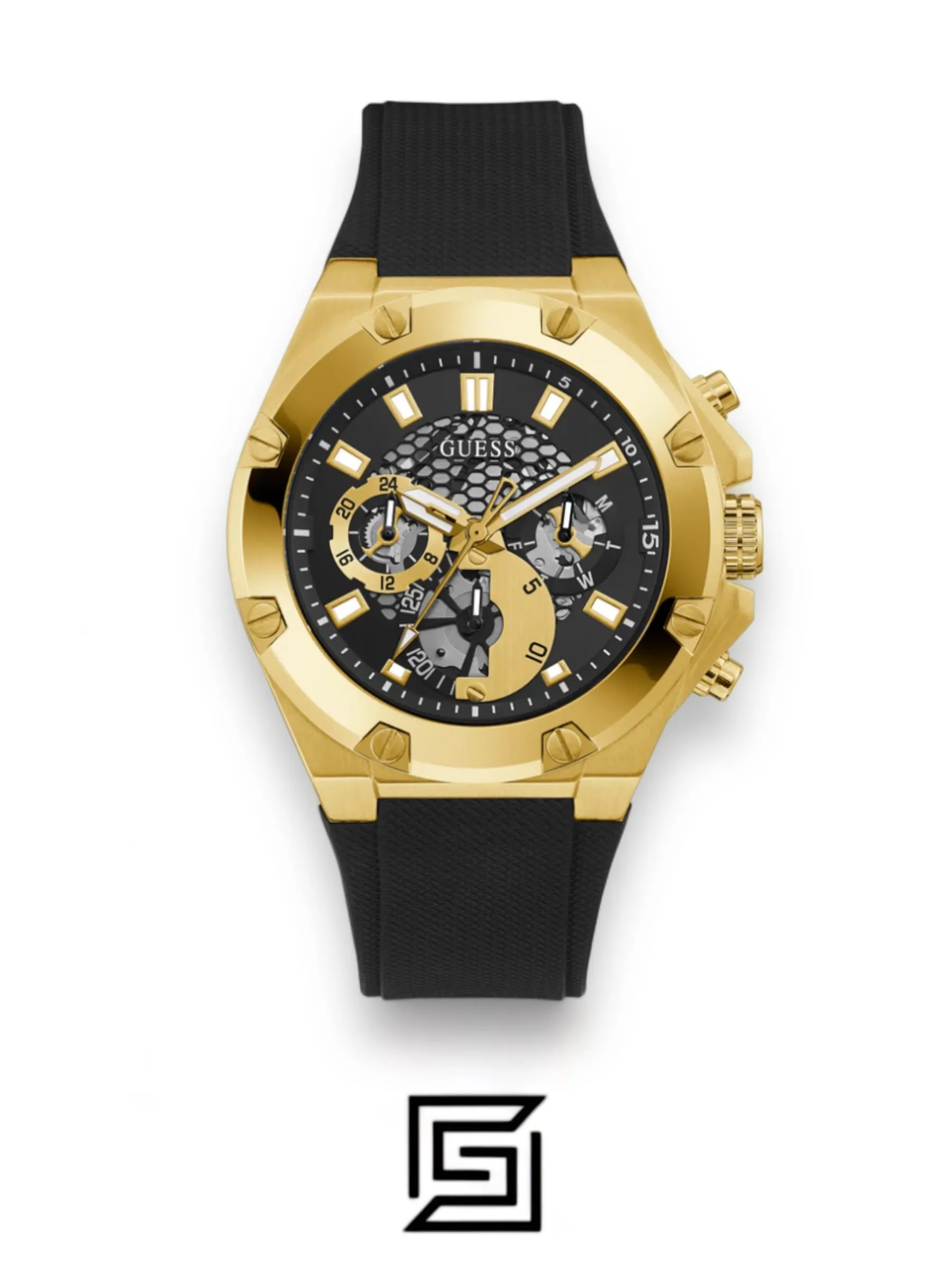 Men,Original Watches original-watches GUESS BLACK SILICONE STRAP MEN WATCHES GW0334G2 Guess