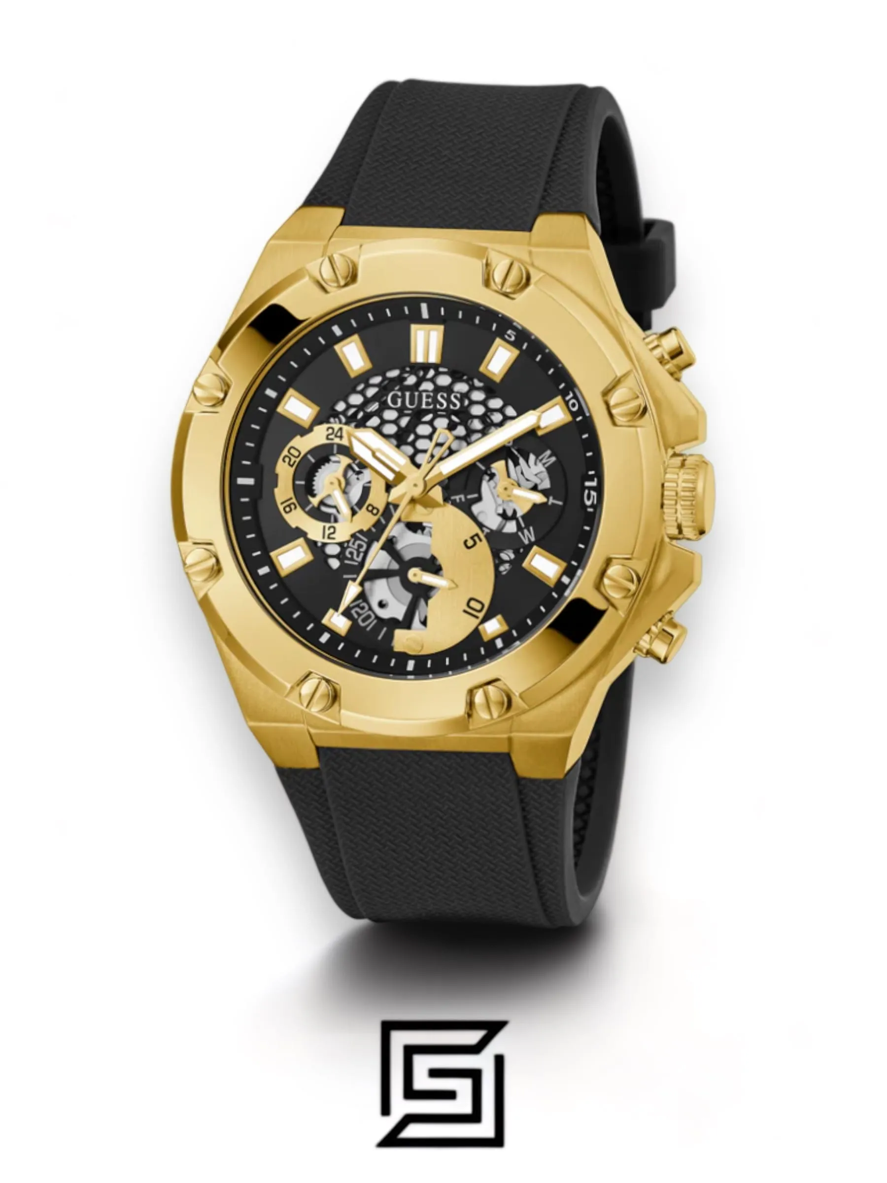 Men,Original Watches original-watches GUESS BLACK SILICONE STRAP MEN WATCHES GW0334G2 Guess