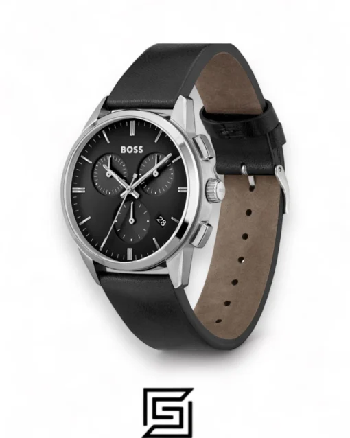 For men,Watches,For men,Original Watches original-watches Hugo Boss Dapper Black Leather Mens Watch - 1513925 Hugo Boss