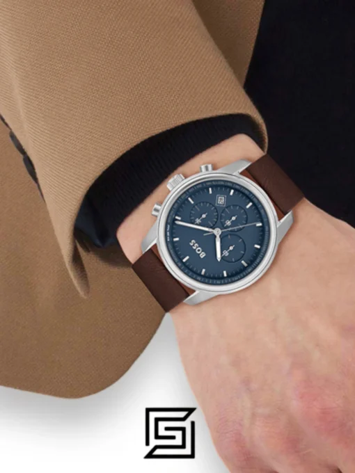 Men,Original Watches Hugo Boss original-watches BOSS Chronograph Quartz Watch for Men with Brown Leather Strap - 1514002 Hugo Boss