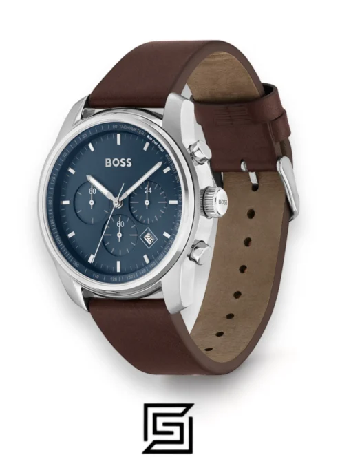 Men,Original Watches Hugo Boss original-watches BOSS Chronograph Quartz Watch for Men with Brown Leather Strap - 1514002 Hugo Boss