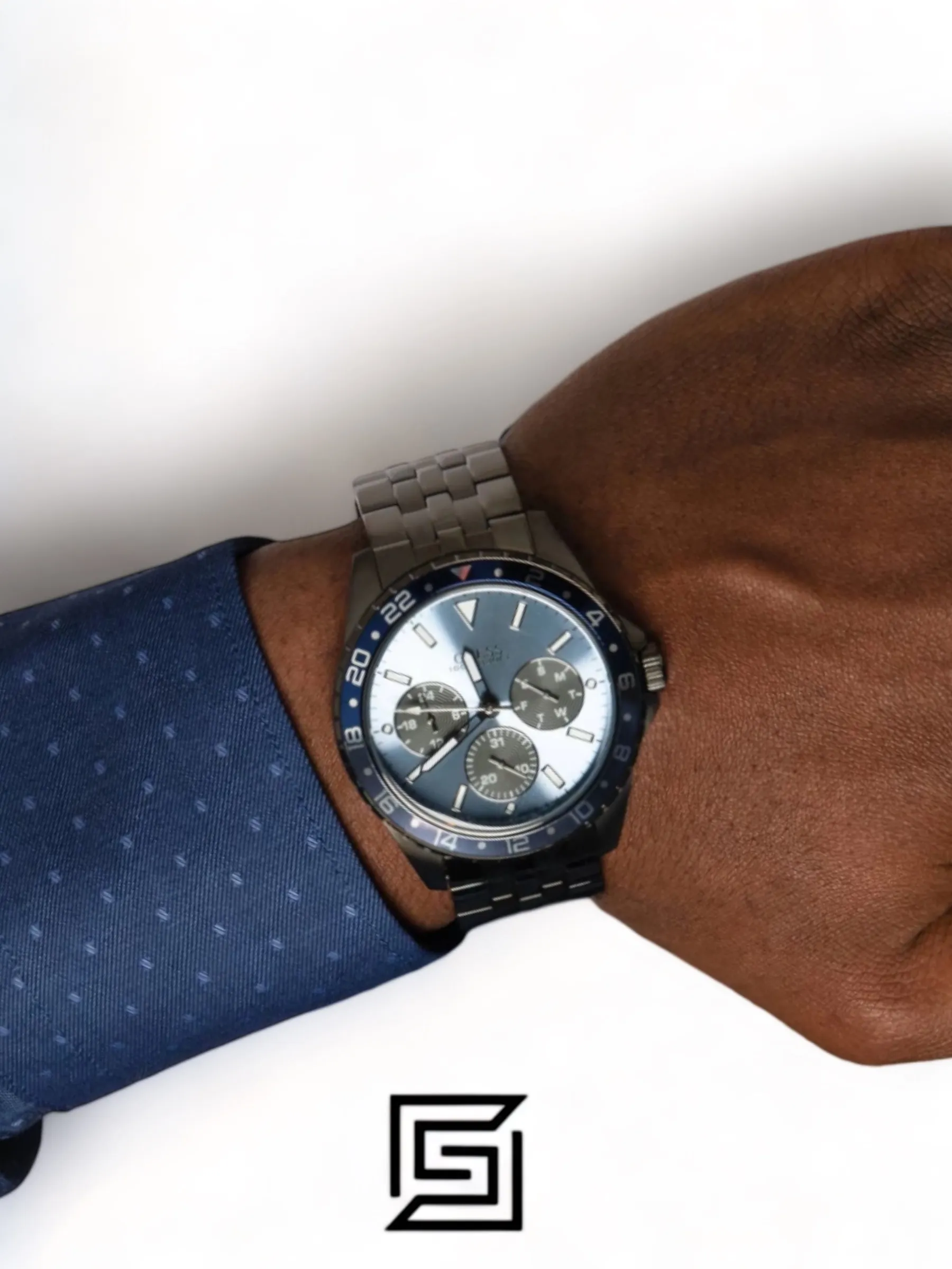 Men,Original Watches original-watches Guess Men’s Quartz Grey Stainless Steel Blue Dial - W1107G5 Guess
