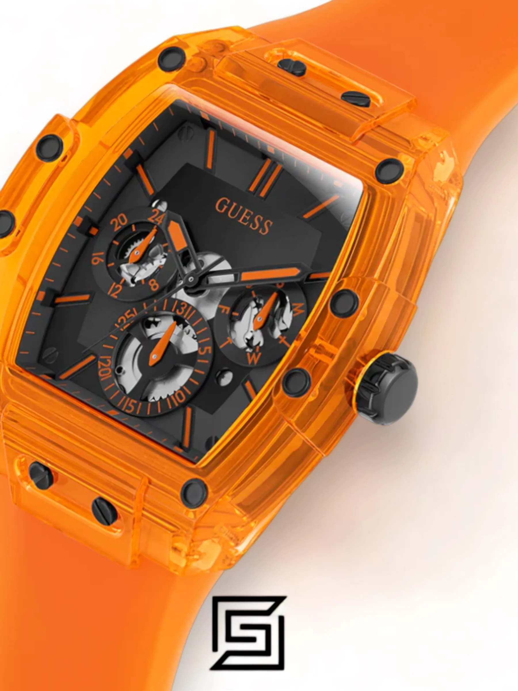 Men,Original Watches original-watches GUESS Mens Orange Multi-function Watch - GW0203G10 Guess