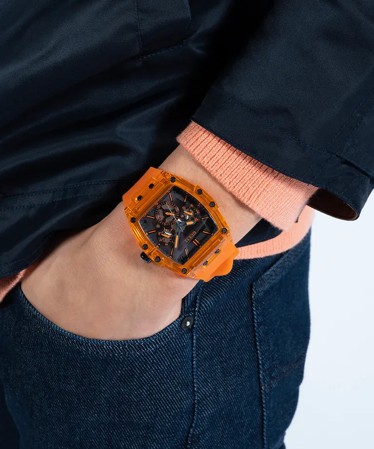 Men,Original Watches original-watches GUESS Mens Orange Multi-function Watch - GW0203G10 Guess