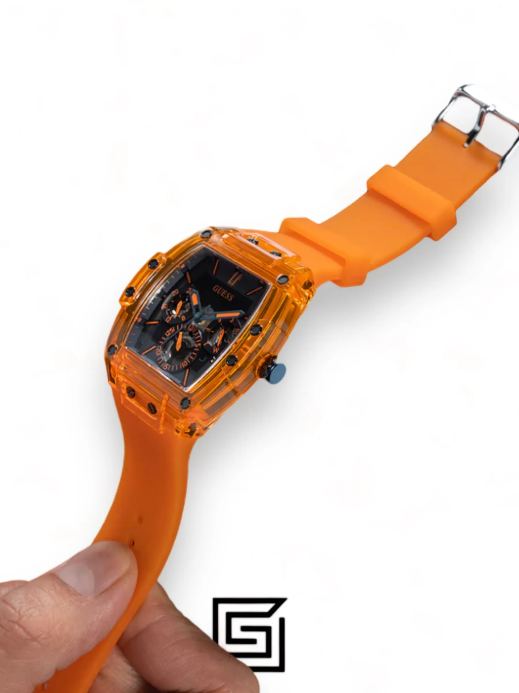 Men,Original Watches original-watches GUESS Mens Orange Multi-function Watch - GW0203G10 Guess