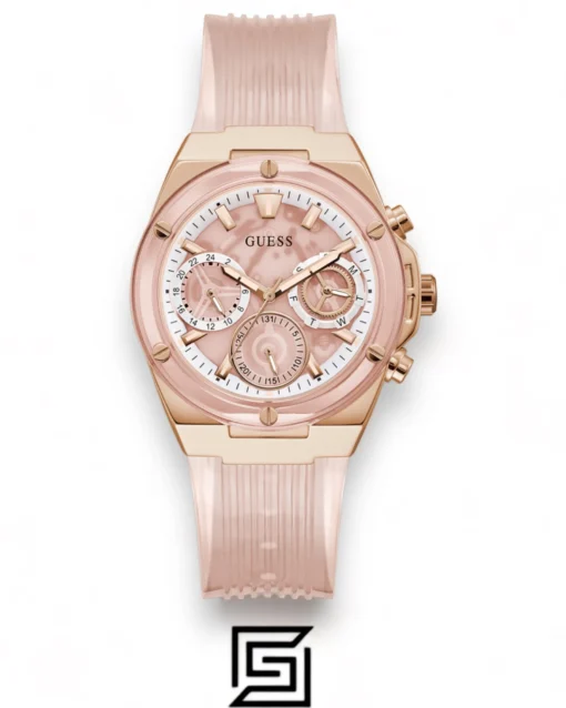 For women,Watches,For women,Original Watches Guess original-watches Women's Pink Dial PU Multi-Function Watch GW0409L3 Guess