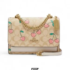 Bags,Leather,Women Coach leather Klare Crossbody In Signature Canvas With Heart Cherry Print CE610 Coach