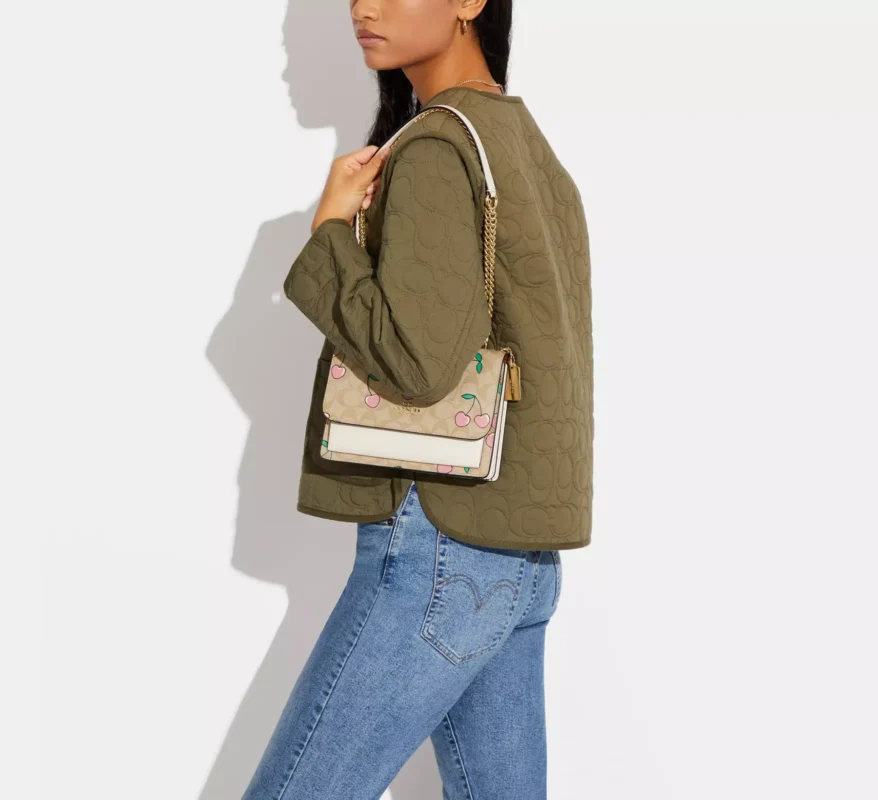 Bags,Leather,Women Coach leather Klare Crossbody In Signature Canvas With Heart Cherry Print CE610 Coach