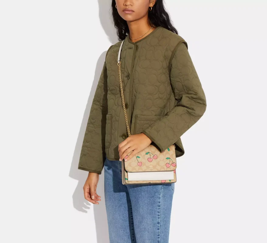 Bags,Leather,Women Coach leather Klare Crossbody In Signature Canvas With Heart Cherry Print CE610 Coach
