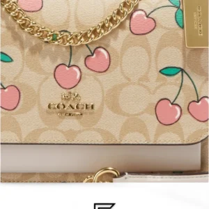 Bags,Leather,Women Coach leather Klare Crossbody In Signature Canvas With Heart Cherry Print CE610 Coach