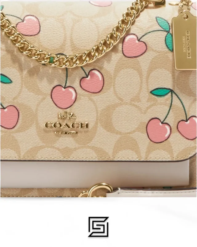 Bags,Leather,Women Coach leather Klare Crossbody In Signature Canvas With Heart Cherry Print CE610 Coach