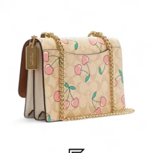 Bags,Leather,Women Coach leather Klare Crossbody In Signature Canvas With Heart Cherry Print CE610 Coach