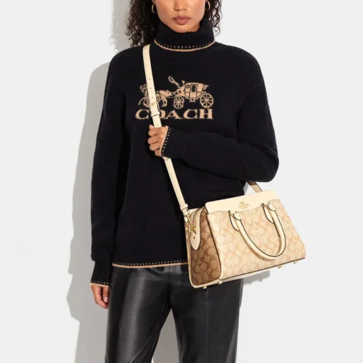 Bags,Leather Coach leather Darcie Carryall In Blocked Signature Canvas Style No.CH503 Coach