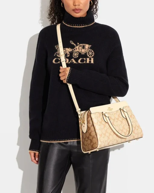 Bags,Leather Coach leather Darcie Carryall In Blocked Signature Canvas Style No.CH503 Coach