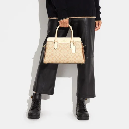 Bags,Leather Coach leather Darcie Carryall In Blocked Signature Canvas Style No.CH503 Coach