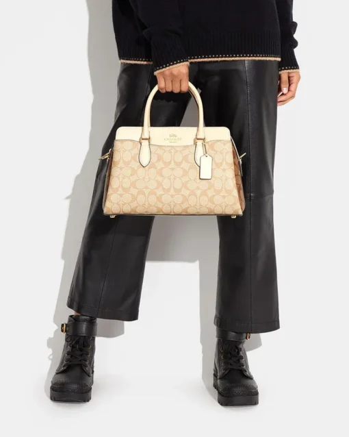 Bags,Leather Coach leather Darcie Carryall In Blocked Signature Canvas Style No.CH503 Coach