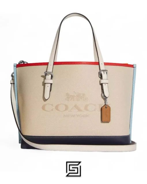 Bags,Leather Coach leather Mollie Tote 25 In Colorblock Style No. CB651 Coach