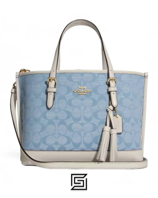 Bags,Leather Coach leather Mollie Tote Bag 25 In Signature Chambray Style No. CA142 Coach