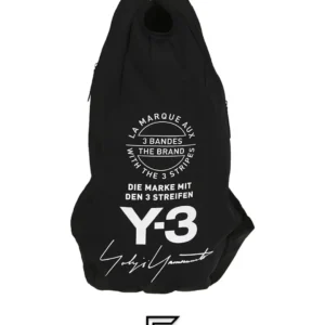 Bags,Leather,Men leather Y-3 YOHJI Adidas Backpack Black Bag With White Logo NWT Y-3