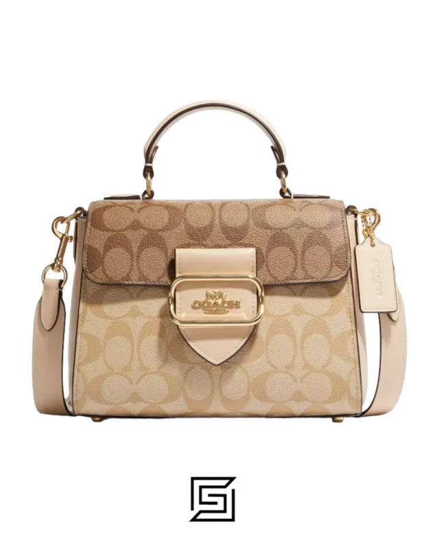 Coach Morgan Top Handle Satchel Bag in Blocked Signature Canvas