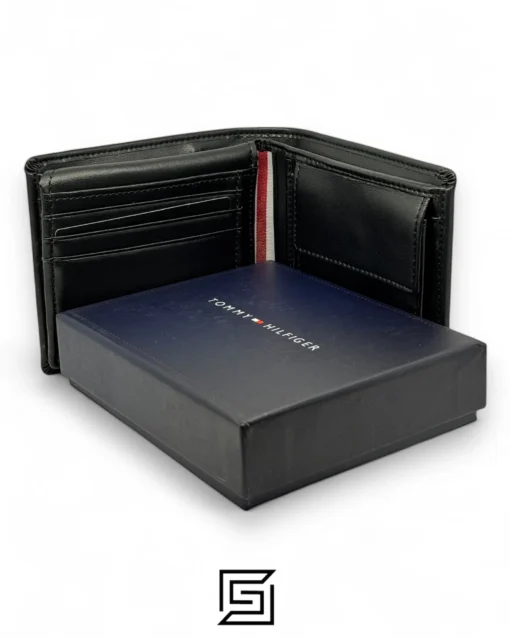 Leather,Wallets,For men Tommy Hilfiger TOMMY SINGLE WALLET W TH LOGO SOFT PATTERN INSIDE LEATHER SQUARE LOGO/BLACK Tommy Hilfiger