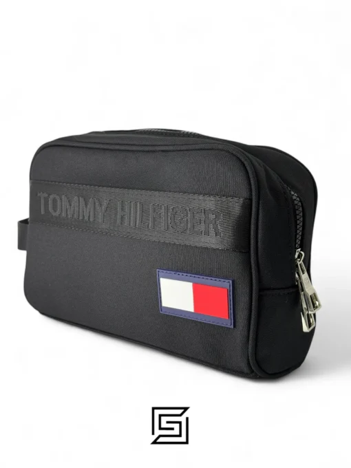 Bags,Leather,Men Tommy Hilfiger leather Tommy Handbag BOX FABRIC Tommy BIG RUBBER LOGO 4/BLACK Tommy Hilfiger