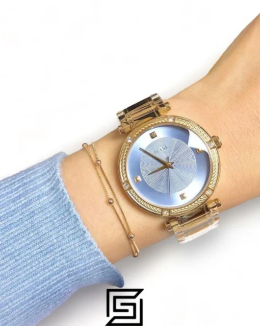 Original Watches,Women original-watches GUESS Dressy Gold-tone Blue Dial - W0695L2 Guess