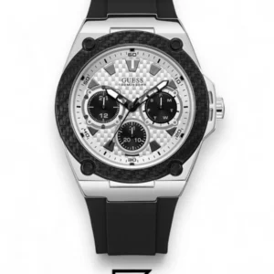 Men,Watches,Men,Original Watches original-watches Guess Wire Accent Bezel Round Silicone Analog Watch For Men - W1049G3 Guess